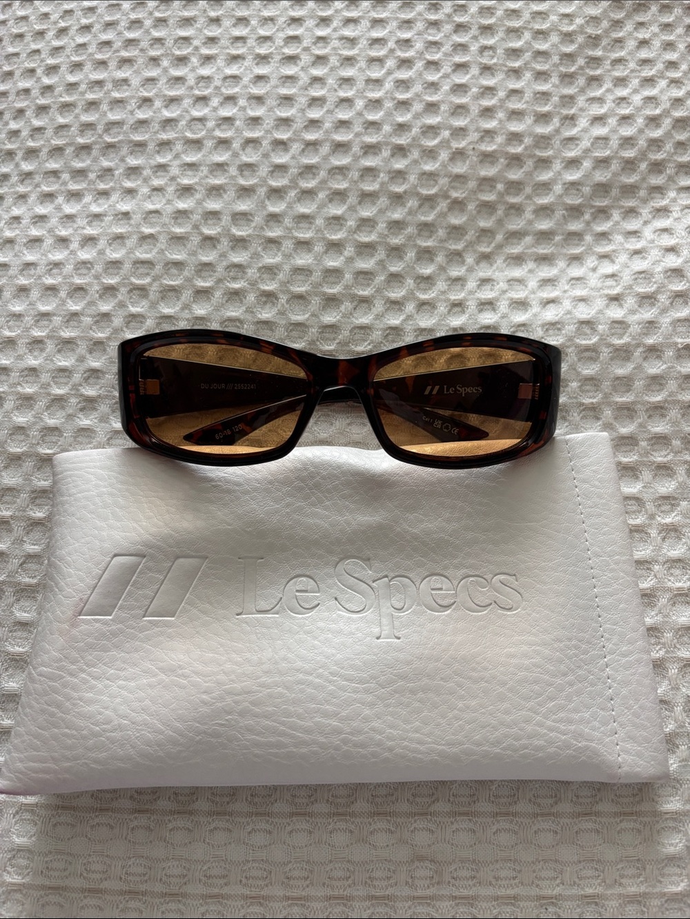 Le Specs Tortoiseshell Rectangle Sunglasses with Brown Lenses